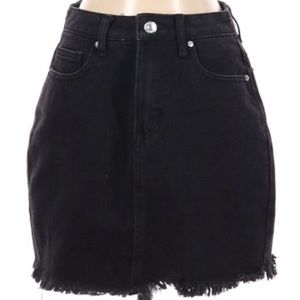 Black high waisted denim skirt